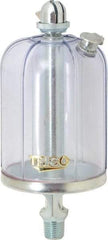 Trico - 1 Outlet, Acrylic Bowl, 8 Ounce Manual-Adjustable Oil Reservoir - 1/4 NPT Outlet, 2-5/8" Diam x 6-3/8" High - USA Tool & Supply