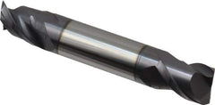 Accupro - 1/2", 5/8" LOC, 1/2" Shank Diam, 3" OAL, 2 Flute, Solid Carbide Square End Mill - Double End, AlTiN Finish, Spiral Flute, 40° Helix, Centercutting, Right Hand Cut, Right Hand Flute - USA Tool & Supply