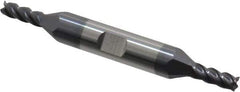 Accupro - 3/16", 1/2" LOC, 3/8" Shank Diam, 3" OAL, 4 Flute, Solid Carbide Square End Mill - Double End, AlTiN Finish, Spiral Flute, 40° Helix, Centercutting, Right Hand Cut, Right Hand Flute - USA Tool & Supply