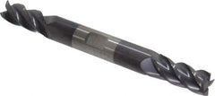 Accupro - 11/32", 3/4" LOC, 3/8" Shank Diam, 3-1/2" OAL, 4 Flute, Solid Carbide Square End Mill - Double End, AlTiN Finish, Spiral Flute, 40° Helix, Centercutting, Right Hand Cut, Right Hand Flute - USA Tool & Supply