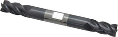 Accupro - 3/8", 3/4" LOC, 3/8" Shank Diam, 3-1/2" OAL, 4 Flute, Solid Carbide Square End Mill - Double End, AlTiN Finish, Spiral Flute, 40° Helix, Centercutting, Right Hand Cut, Right Hand Flute - USA Tool & Supply