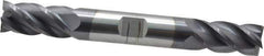 Accupro - 1/2", 1" LOC, 1/2" Shank Diam, 4" OAL, 4 Flute, Solid Carbide Square End Mill - Double End, AlTiN Finish, Spiral Flute, 40° Helix, Centercutting, Right Hand Cut, Right Hand Flute - USA Tool & Supply