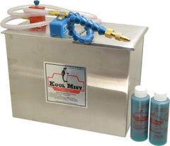 Kool Mist - 1 Outlet, 3 Gal Tank Capacity, Stainless Steel Tank Mist Coolant System - 4' Coolant Line Length, 12" Hose Length, 5/16" Nozzle Diam - USA Tool & Supply