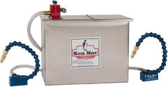 Kool Mist - 3 Outlet, 3 Gal Tank Capacity, Stainless Steel Tank Mist Coolant System - 4' Coolant Line Length, 12" Hose Length, 5/16" Nozzle Diam - USA Tool & Supply