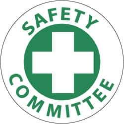 NMC - Safety Committee, Hard Hat Label - Green on White, 2" Thick, For Accident Prevention - USA Tool & Supply