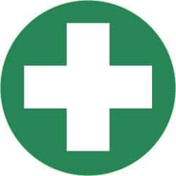 NMC - Hard Hat Label - White on Green, 2" Thick, For Accident Prevention - USA Tool & Supply