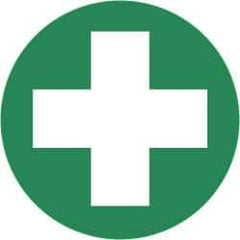 NMC - Hard Hat Label - White on Green, 2" Thick, For Accident Prevention - USA Tool & Supply