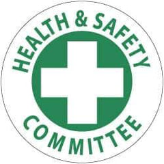 NMC - Health & Safety Committee, Hard Hat Label - Green on White, 2" Thick, For Accident Prevention - USA Tool & Supply