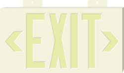 NMC - Exit, Plastic Exit Sign - 15-1/4" Wide x 8-1/4" High, Glow-in-the-Dark - USA Tool & Supply