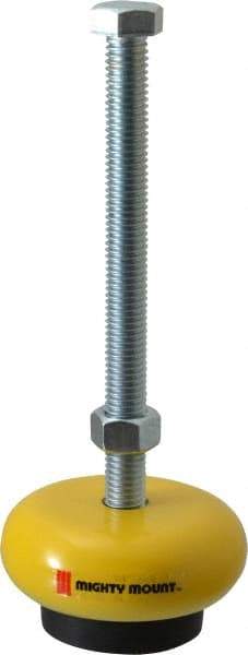 Gibraltar - 500 Lb Capacity, 1/2-13 Thread, Zinc Stud, Machine Socket Mount Leveling Mount - 6" Stud Length, 3" Base Diam, Elastomer Pad - USA Tool & Supply
