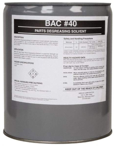 Made in USA - 5 Gal Pail Parts Washer Fluid - Solvent-Based - USA Tool & Supply