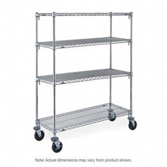 Metro - 900 Lb Capacity 4 Shelf Mobile Wire Shelving Unit - Add-On Unit - USA Tool & Supply
