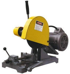 Kalamazoo - 10" Blade Diam, 5/8" Arbor Hole, Straight Chop & Cutoff Saw - 3 Phase, 3,450 RPM, 3 hp, 220/440 Volts, 1-1/2" in Solids at 90°, 2-1/2" in Pipe at 90° - USA Tool & Supply