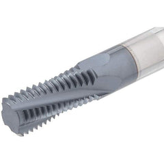 Iscar - 9/16-12 UNC, 0.3937" Cutting Diam, 3 Flute, Solid Carbide Helical Flute Thread Mill - Internal Thread, 26.5mm LOC, 73mm OAL, 10mm Shank Diam - USA Tool & Supply