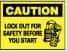 NMC - "Caution - Lock Out for Safety Before You Start", 10" Long x 14" Wide, Rigid Plastic Safety Sign - Rectangle, 0.05" Thick, Use for Accident Prevention - USA Tool & Supply