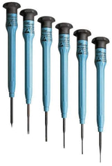 Moody Tools - 6 Piece Slotted Screwdriver Set - Round Shank, Multi Handle - USA Tool & Supply