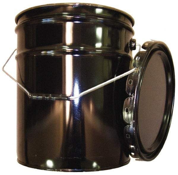 Made in USA - 5 Gallon Capacity, Crimped Lid, Drum Pail - Steel, UN 1H2/X70.8/S/01/USA/+AA1175 Listing - USA Tool & Supply