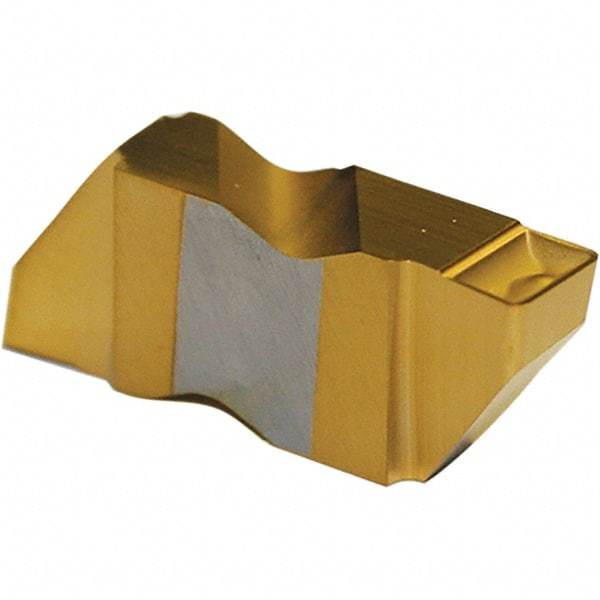 Tool-Flo - 3088FLG Grade GP3, 2.24mm Cutting Width Carbide Grooving Insert - 4.57mm Max Depth of Cut, Left Hand, 0.005 to 0.01" Corner Radius, TiN Finish - USA Tool & Supply