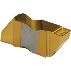 Tool-Flo - 3088FLG Grade GP3, 2.24mm Cutting Width Carbide Grooving Insert - 4.57mm Max Depth of Cut, Left Hand, 0.005 to 0.01" Corner Radius, TiN Finish - USA Tool & Supply