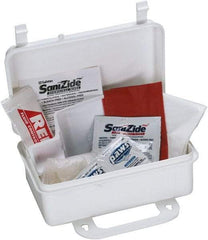 Medique - 10 Piece, 1 Person, Body Fluid Clean-Up First Aid Kit - 3-1/2" Wide x 2" Deep x 5" High, Plastic Case - USA Tool & Supply