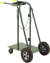 Little Giant - 600 Lb Capacity 40" OAH Cylinder Cart - Dual Grip Handle, Steel, Rubber Wheels - USA Tool & Supply