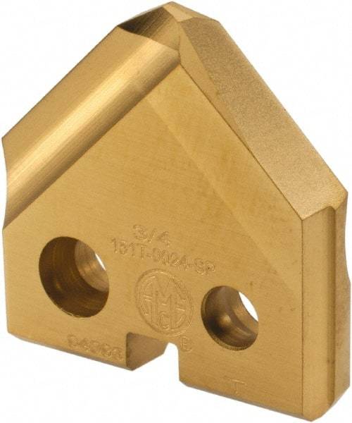 Allied Machine and Engineering - 3/4" Diam x 5/32" Thick, Seat Code 1, 90° Included Angle Spade Drill Insert - TiN Coated, Cobalt, Series T-A - USA Tool & Supply