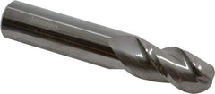 Accupro - 5/8" Diam, 1-1/4" LOC, 3 Flute Solid Carbide Ball End Mill - Uncoated, Single End, 3-1/2" OAL, 5/8" Shank Diam, Spiral Flute - USA Tool & Supply