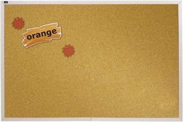 Quartet - 96" Wide x 48" High Open Cork Bulletin Board - Natural (Color) - USA Tool & Supply