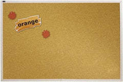 Quartet - 96" Wide x 48" High Open Cork Bulletin Board - Natural (Color) - USA Tool & Supply