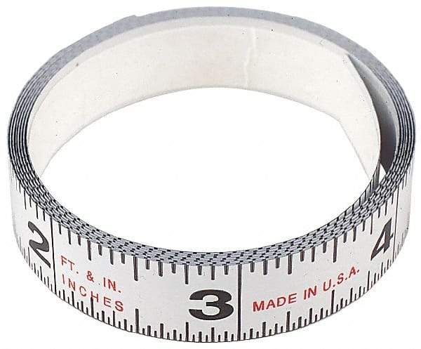 Starrett - Adhesive Tape Measures Length (Feet): 12.00 Length (Meters): 3.66 - USA Tool & Supply