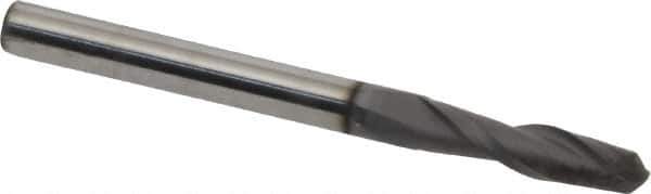 Niagara Cutter - 1/8" Diam, 1/2" LOC, 2 Flute Solid Carbide Ball End Mill - Diamond Finish, Single End, 1-1/2" OAL, 1/8" Shank Diam, Spiral Flute - USA Tool & Supply