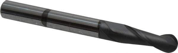 Niagara Cutter - 1/4" Diam, 3/4" LOC, 2 Flute Solid Carbide Ball End Mill - Diamond Finish, Single End, 2-1/2" OAL, 1/4" Shank Diam, Spiral Flute - USA Tool & Supply
