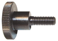 Morton Machine Works - M10x1.50 Knurled Shoulder Grade C-1018 Steel Thumb Screw - 48mm OAL, 36mm Head Diam x 8mm Head Height - USA Tool & Supply