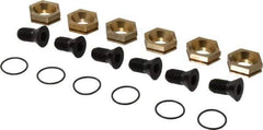 Kurt - 1-1/8" Aluminum Bronze Hex, 1/2-13 Stud Thread, Symmetrical Hex Clamp - 3/8" Hex Height, 2,600 Lb Holding Force, Alloy Steel Stud, 1.25" Long Thread, 83 Ft/Lb Torque, 6 Clamps - USA Tool & Supply