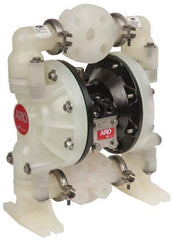 ARO/Ingersoll-Rand - 1" NPT, Nonmetallic, Air Operated Diaphragm Pump - PTFE Diaphragm, Polypropylene Housing - USA Tool & Supply