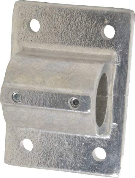 Hollaender - 1-1/4" Pipe, Wall Mount Flange, Aluminum Alloy Flange Pipe Rail Fitting - Bright Finish - USA Tool & Supply