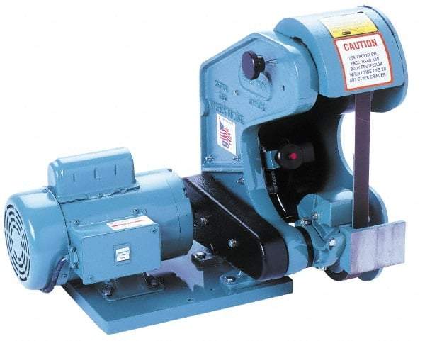 Burr King - 42 Inch Long x 1 Inch Wide Belt Grinder - 3/4 hp, 120 Volts, Vertical Belt, 5,300 Ft. per Min Belt Speed - USA Tool & Supply