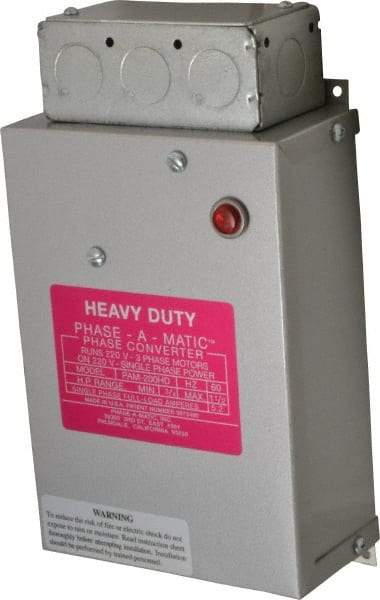 Made in USA - 3/4 to 1-1/2 hp Static Phase Converter - USA Tool & Supply