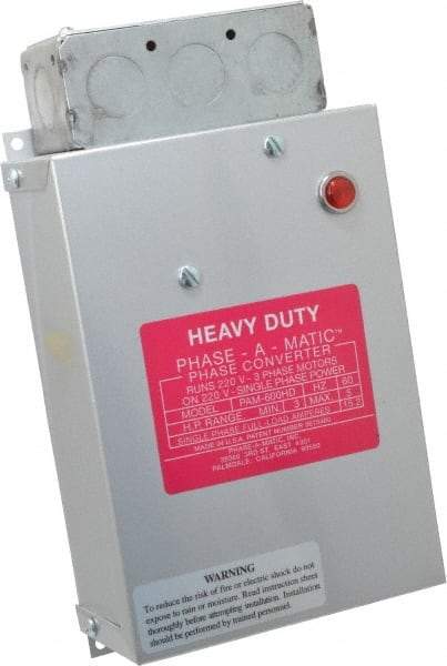 Made in USA - 3 to 5 hp Static Phase Converter - USA Tool & Supply