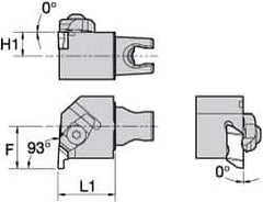 Kennametal - NG3L Insert, 30mm Head Length, 1.19mm Min Groove Width, Modular Grooving Cutting Unit Head - Right Hand Cut, System Size KM25, Series Top Notch - USA Tool & Supply