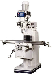 Vectrax - 10" Table Width x 54" Table Length, Electronic Variable Speed Control, 3 Phase Knee Milling Machine - NT40 Spindle Taper, 5 hp - USA Tool & Supply