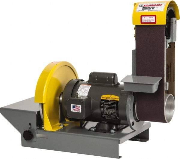 Kalamazoo - 36 Inch Long x 4 Inch Wide Belt, 10 Inch Diameter, Horizontal and Vertical Combination Sanding Machine - 1/2 HP, Single Phase - USA Tool & Supply