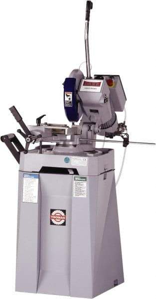 Dake - 2 Cutting Speeds, 12" Blade Diam, Cold Saw - 22 & 44 RPM Blade Speed, Floor Machine, 3 Phase, Compatible with Ferrous/Non-Ferrous Material - USA Tool & Supply