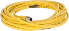 Brad Harrison - 4 Amp, M8 Male Straight to Pigtail Cordset Sensor and Receptacle - 60 VAC, 75 VDC, 4m Cable Length, IP68 Ingress Rating - USA Tool & Supply