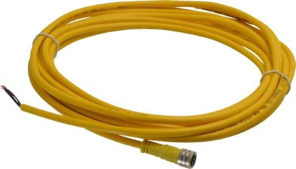 Brad Harrison - 3 Amp, M8 Female Straight to Pigtail Cordset Sensor and Receptacle - 60 VAC, 75 VDC, 5m Cable Length, IP68 Ingress Rating - USA Tool & Supply