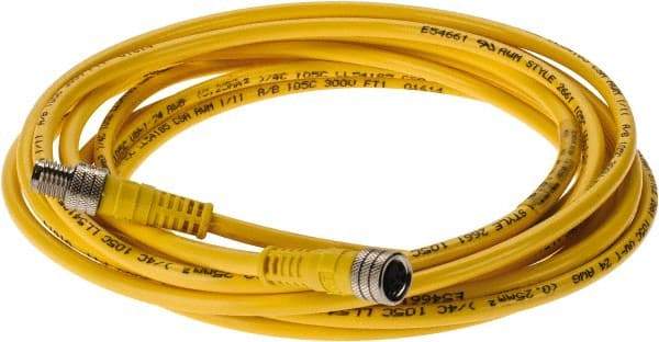 Brad Harrison - 4 Amp, M8 Male Straight to Female Straight Cordset Sensor and Receptacle - 60 VAC, 75 VDC, 4m Cable Length, IP68 Ingress Rating - USA Tool & Supply