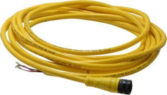 Brad Harrison - 4 Amp, 1/2-20 UNF Female Straight to Pigtail Cordset Sensor and Receptacle - 250 VAC/VDC, 3.70m Cable Length, IP67 Ingress Rating - USA Tool & Supply