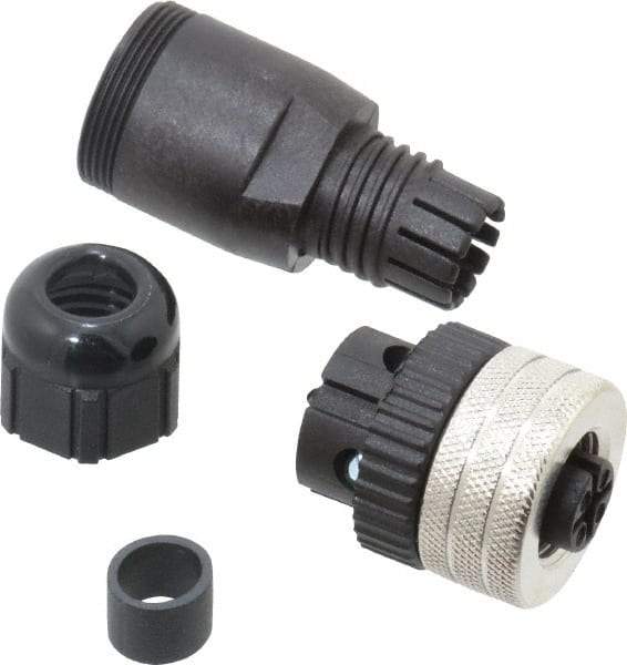 Brad Harrison - 4 Amp, Female Straight Field Attachable Connector Sensor and Receptacle - 250 VAC, 300 VDC, IP67 Ingress Rating - USA Tool & Supply