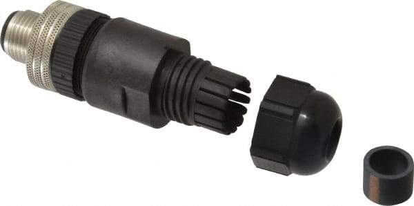 Brad Harrison - 4 Amp, Male Straight Field Attachable Connector Sensor and Receptacle - 250 VAC, 300 VDC, IP67 Ingress Rating - USA Tool & Supply