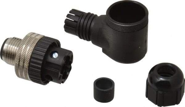 Brad Harrison - 4 Amp, Male 90° Field Attachable Connector Sensor and Receptacle - 250 VAC, 300 VDC, IP67 Ingress Rating - USA Tool & Supply